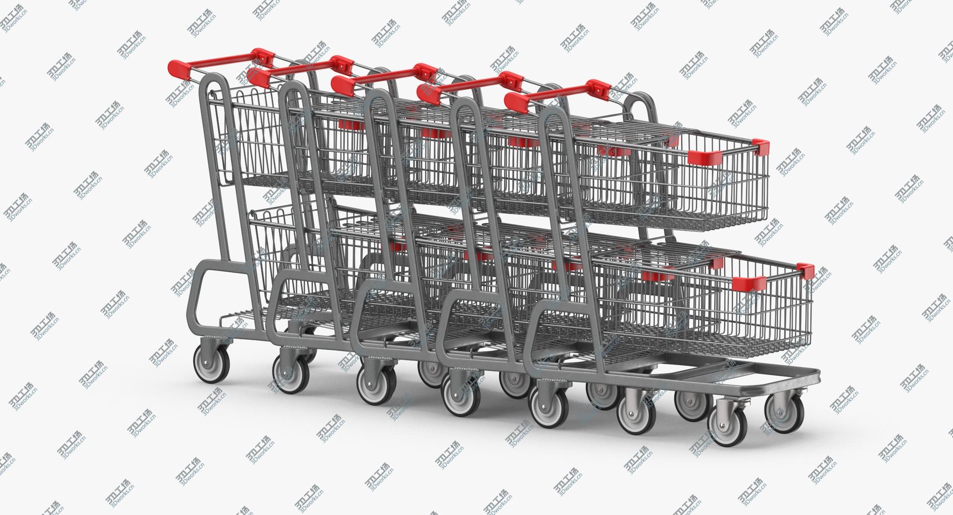 images/goods_img/2021040162/3D Metal Shopping Carts 02 Row of 5 model/2.jpg